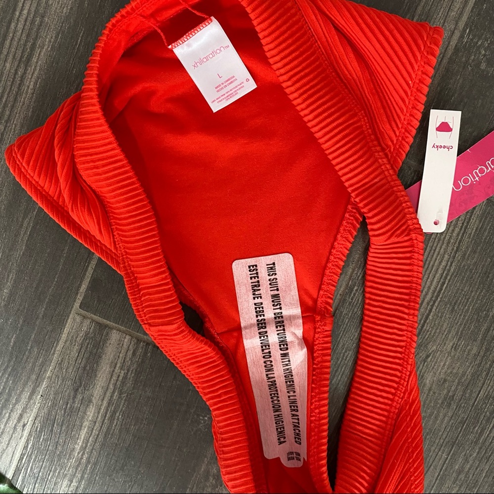 Xhilaration Red Rib Cheeky Bottom Large - Picture 5 of 7